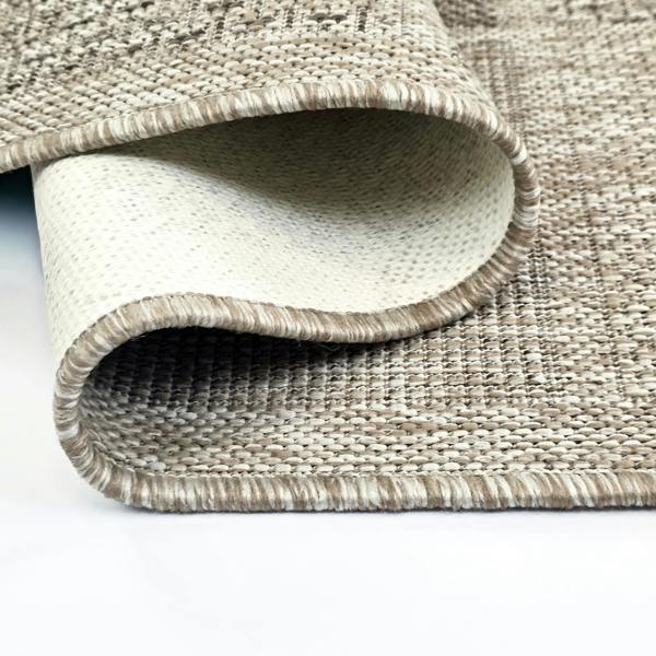 Non-Slip Beige Brown Rug Flat Weave Checkered Kitchen Dining Room Living Room Area Mat