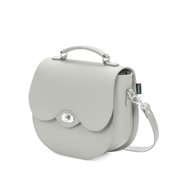 Zatchels Handmade Leather Twist Lock Saddle Bag - Ghost