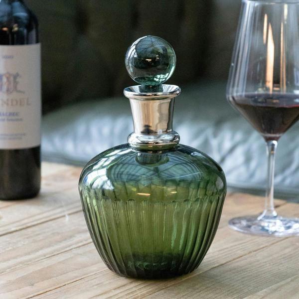 Culinary Concepts Emerald Glass Brandy Decanter with Stopper
