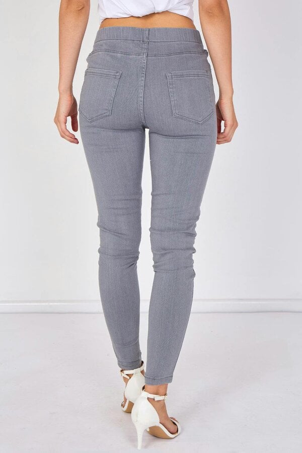 Elaina Fashion Grey Stretch Denim Jeggings