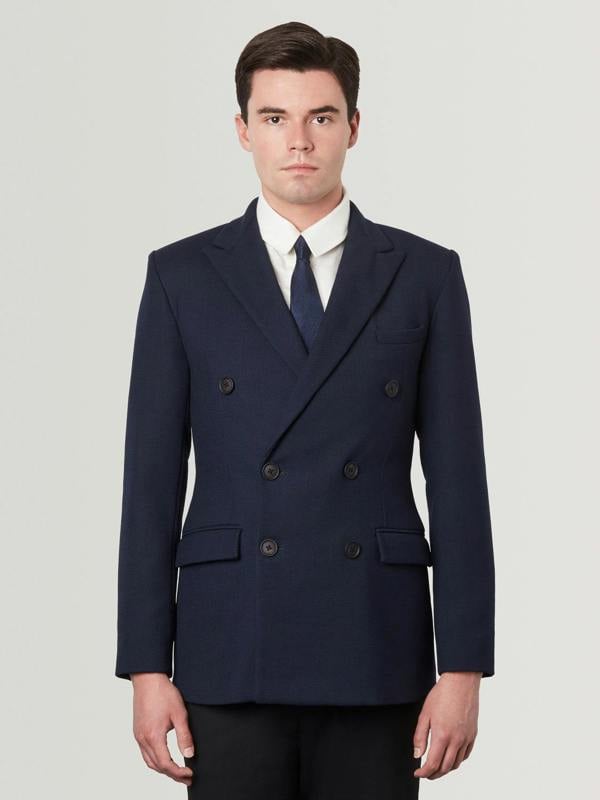 Serran London Double Breasted Suit Jacket - Navy