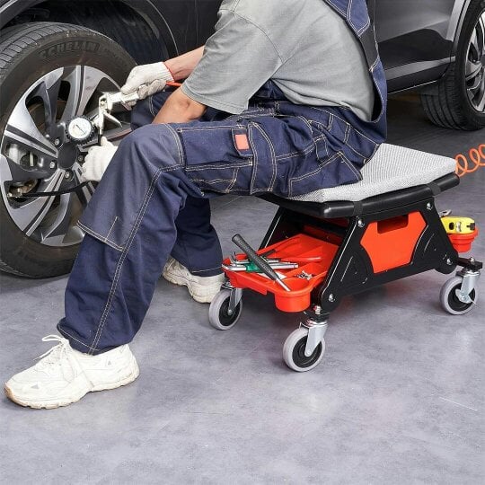 Havendro Rolling Mechanic Stool Garage Stool 135kg Capacity Workshop Creeper Seat for Car