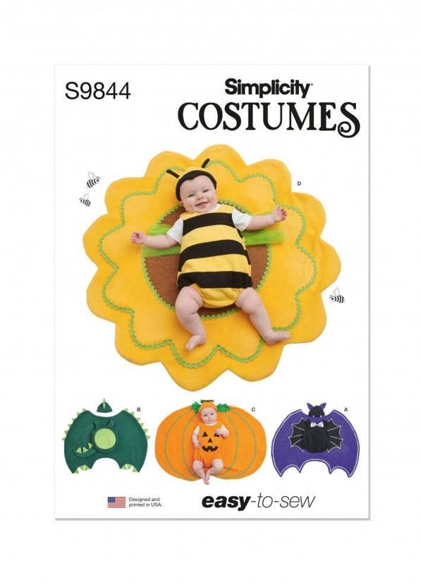 Simplicity Sewing Pattern 9844, Costumes for Baby, A (XS-S-M-L) - Easy