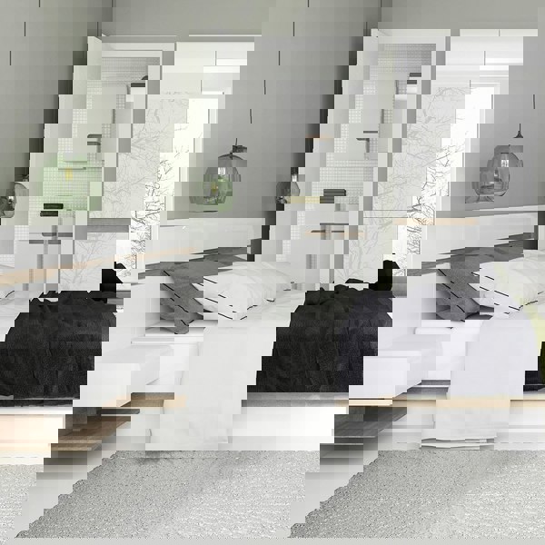 Furniture To Go Chelsea Bedside extension for bed in White with Oak Trim