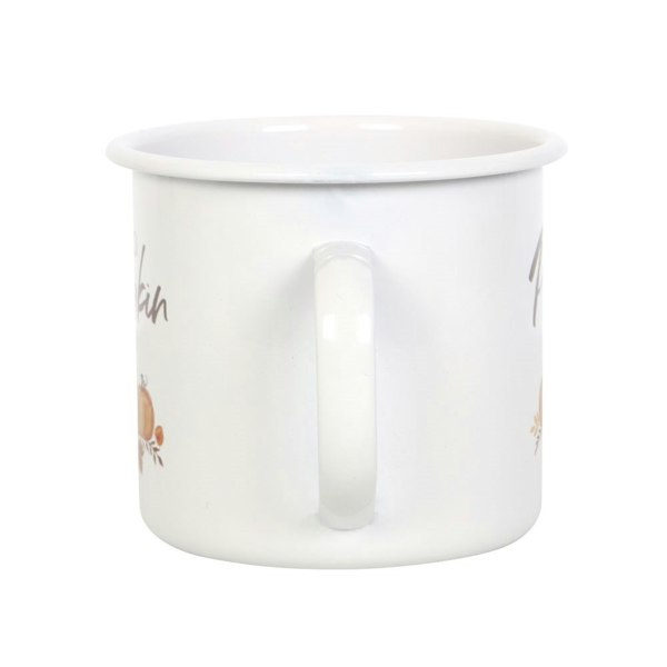 Something Different Hello Pumpkin Enamel Mug - White/Orange