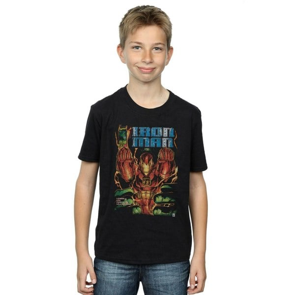 Marvel Boys Iron Man Comic Book Cover T-Shirt - Black