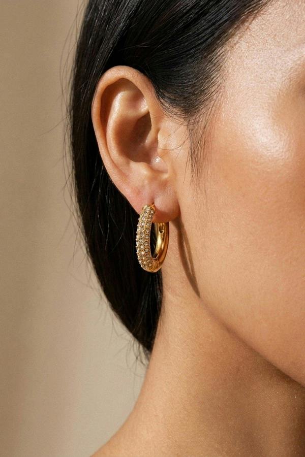 ARIIRA Plum Gold Tone Chunky Pav Hoop