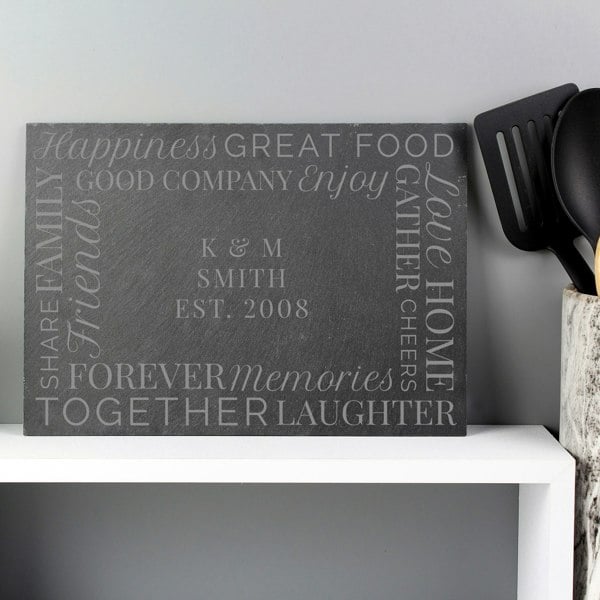 Personalised Memento Company Personalised 'Together' Slate Placemat