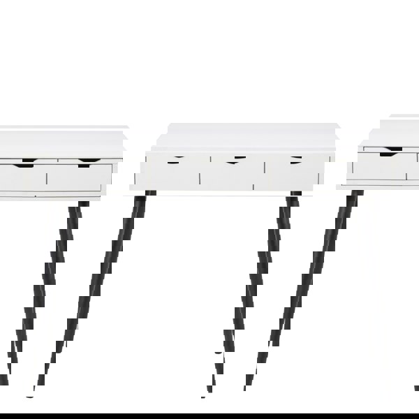 Furniture To Go Neptun 3 Drawer Office Desk in White with Black Legs