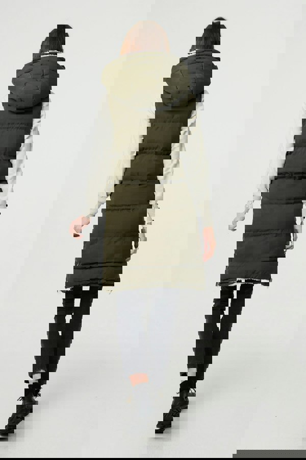 Green | Reversible Faux Fur Padded Hooded Gilet
