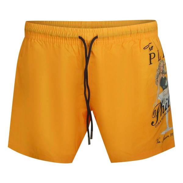 Philipp Plein Pin Up Logo Medium Boardshort Orange Swim Shorts L