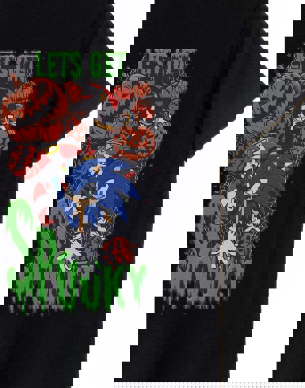 Sonic the Hedgehog Boys Black Let's Get Spooky Short Sleeved T-Shirt