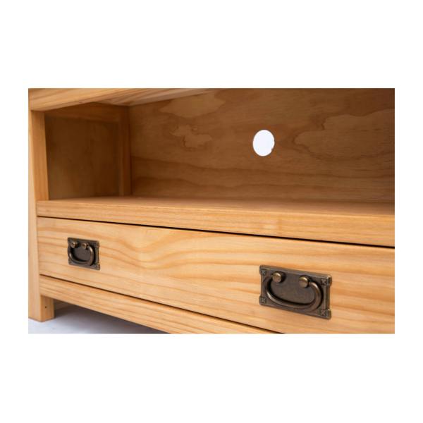 Cabinet Bits Lugo Waxed 1 Drawer TV Cabinet Brass Drop Handle