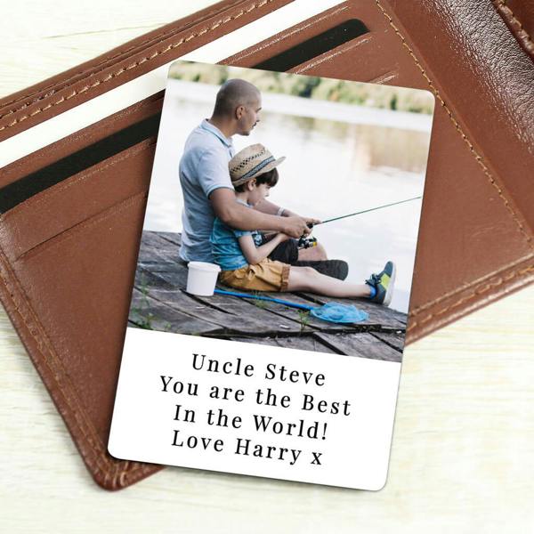 Personalised Photo Wallet Card - product in use