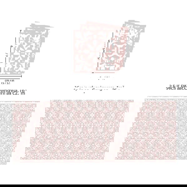 WT1559 - Sevilla Light Pink Spanish Wall Tile Sticker Set - 15 cm x 15 cm - 24 pcs