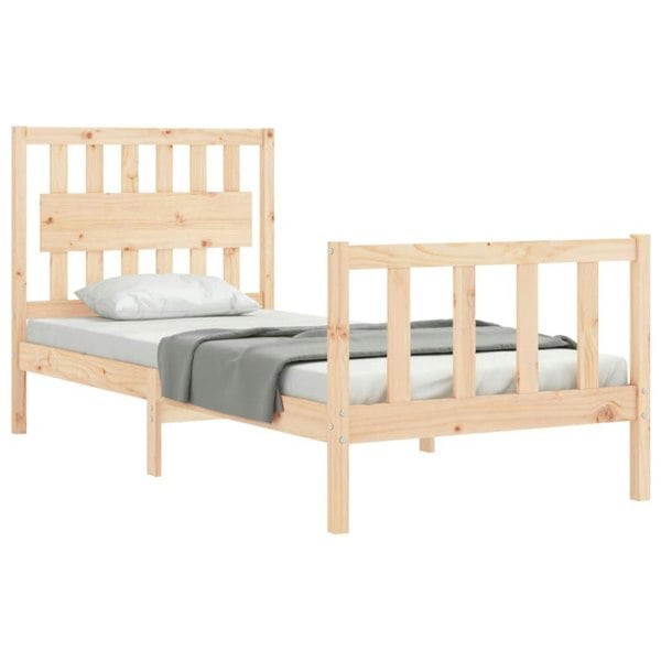 Berkfield Bed Frame with Headboard 90x200 cm Solid Wood