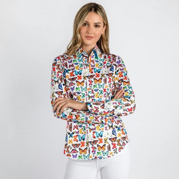 BUTTERFLY WOMENS  PRINT SHIRT - Premium Men's Patterned Shirt by Claudio Lugli | Bold Design, Tailored Fit, Best Printed Shirts