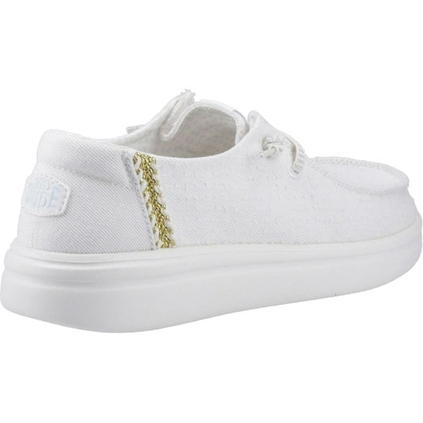 HEYDUDE Wendy Rise Perf Canvas Polyester Blend Women's White Moccasins Shoes