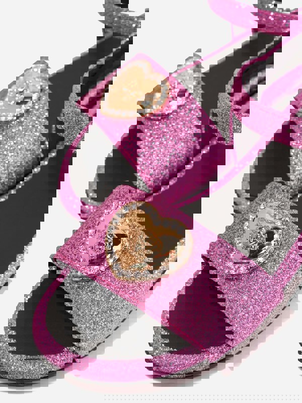 Versace Girls Medusa Heart Sandals in Pink