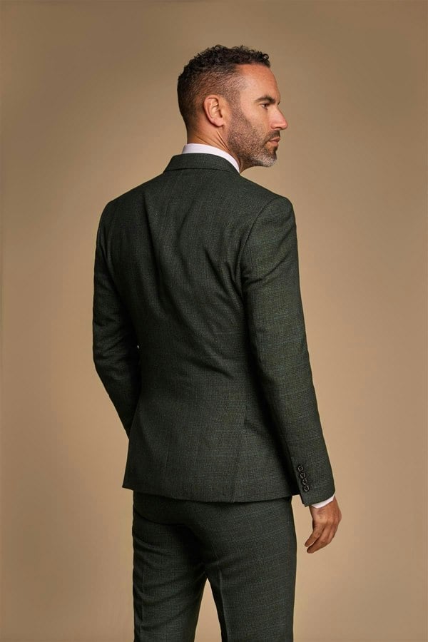 Caridi Olive Double Breasted Blazer Back