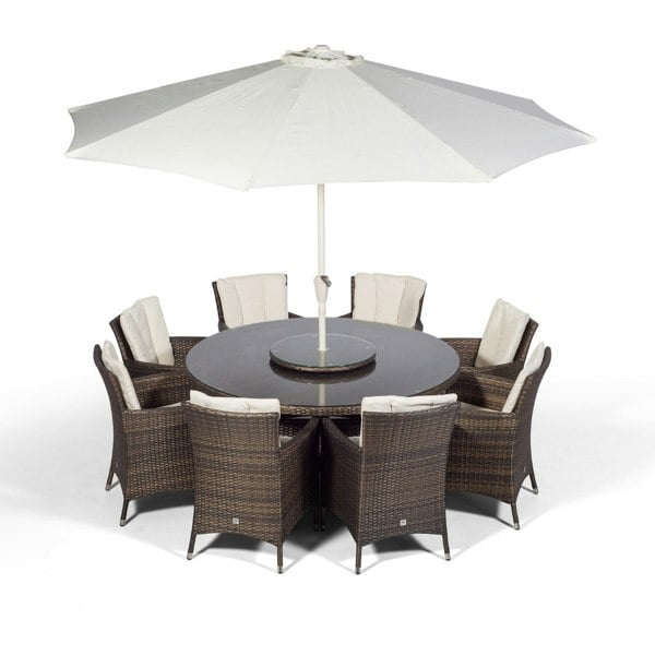 Giardino Savannah Round 8 Seater Rattan Patio Dining Set