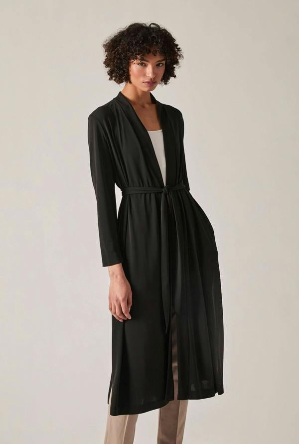James Lakeland Black Jersey Longline Cardigan