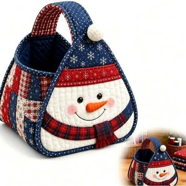 Leaper Christmas DIY Quilted Tote Bag Kit - Snowman