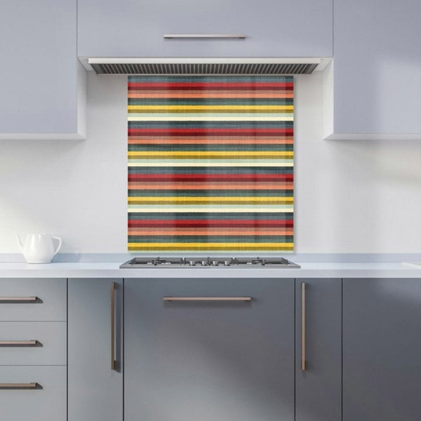 Warren Reed - Designer Multicolour Striped Brish Pattern Kitchen Splashback