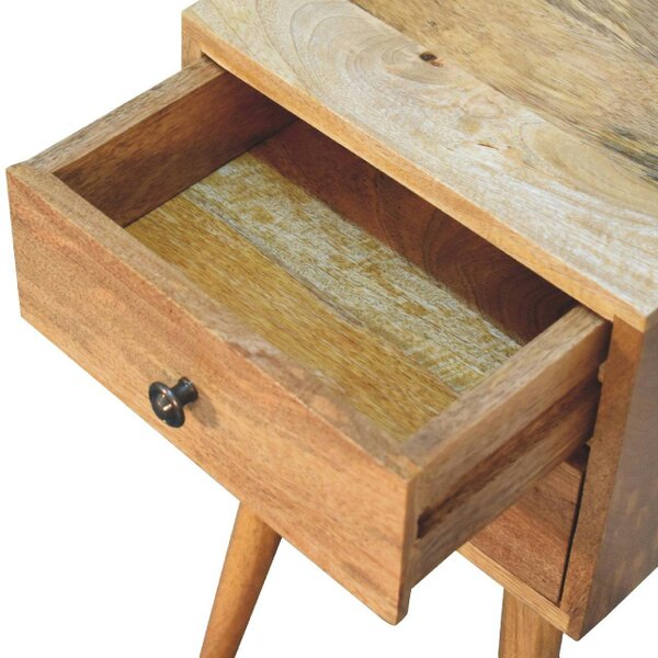 Wyld Haus Parma Small 2 Drawer Oak Mango Wood Bedside Table 2 Drawers