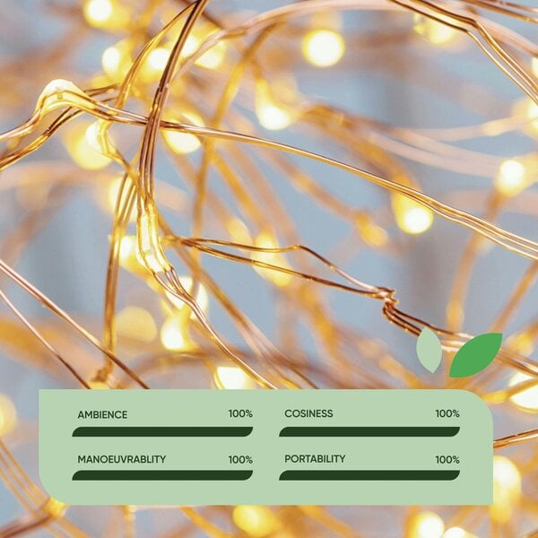 Gardenwize Pack of 2 20m Solar Fairy Lights – 100 LEDs Each