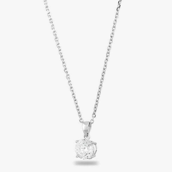 Starbright Silver 8mm Four Claw Cubic Zirconia Pendant E2768P-8M 3A