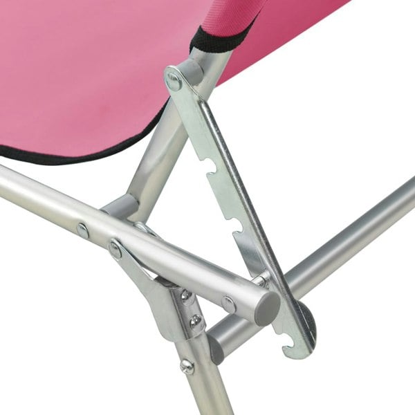Berkfield Folding Sun Lounger with Canopy Steel Magento Pink