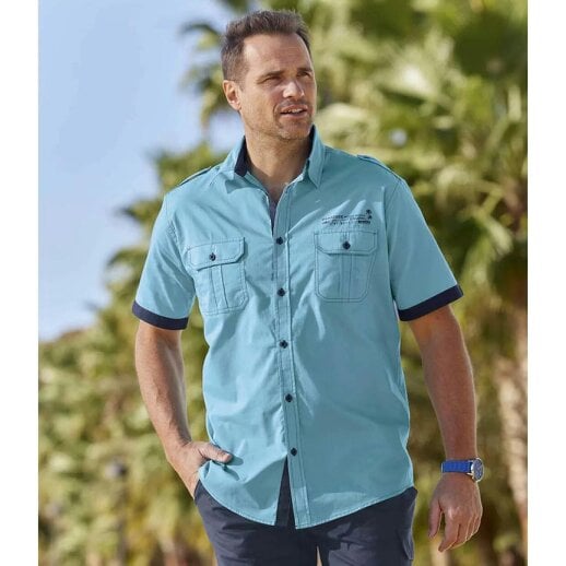 Atlas For Men Mens Pilot Shirt - Turquoise
