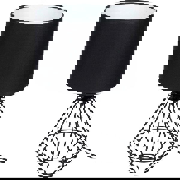 Milagro Colin Black Table Lamp 1XE27 Hand Made Matt Black Cage Style Lamps Creating Industrial Chic