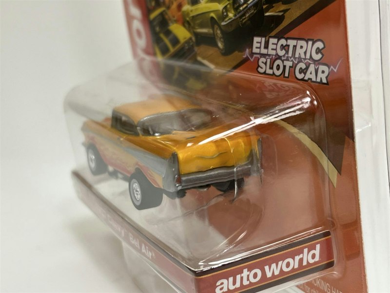 Auto World Slot Cars 1957 Chevy Bel Air Orange Thunderjet Ultra G HO Slot Car SC379-2