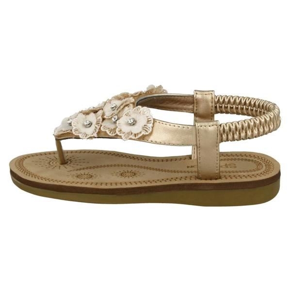 Spot On Girls Spot On Toepost Flower Trim Sandals