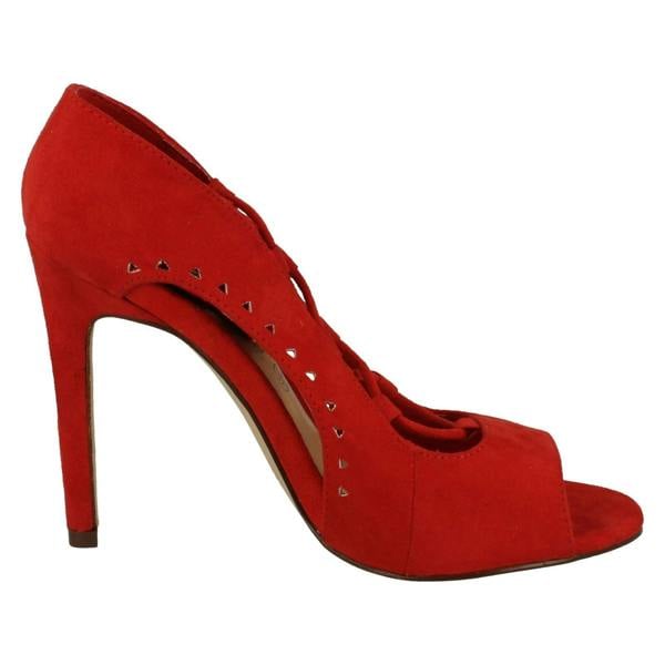 Spot On Ladies Spot On Open Toe Side Slit Heels