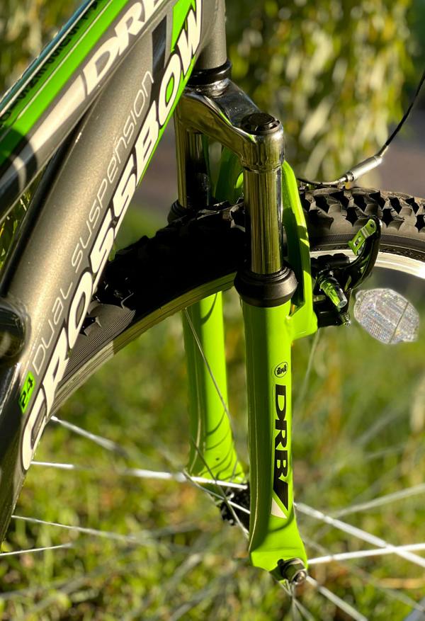 Dallingridge Crossbow Junior Full Suspension Mountain Bike, 24" Wheel - Graphite/Lime