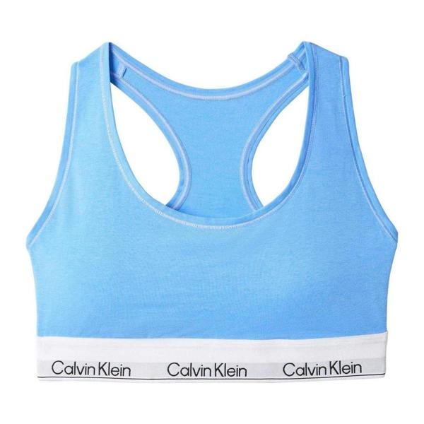 Calvin Klein Womens/Ladies Logo Cotton Blend Bralette - Blue - 