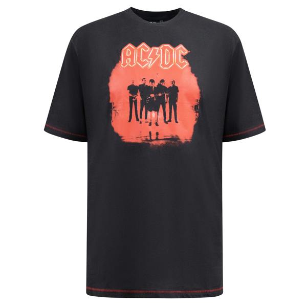 Duke Mens D555 Uxbridge AC/DC Kingsize T-Shirt - Washed Black - 