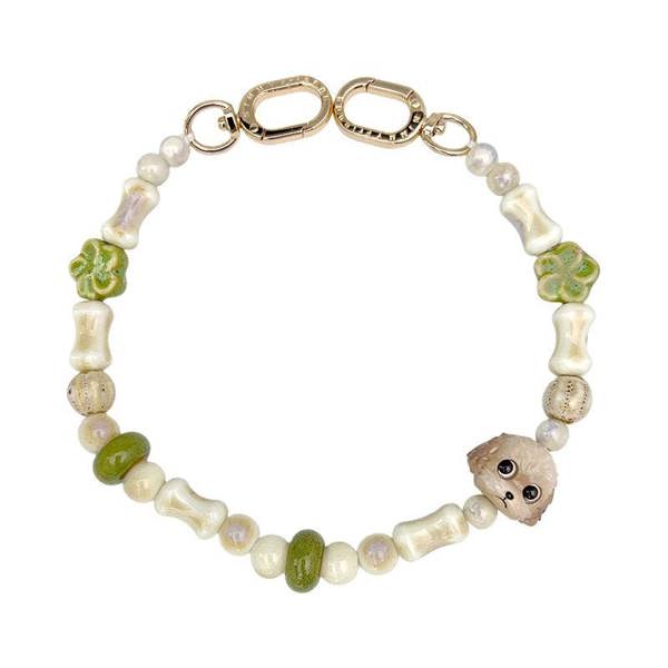 Nimmy Friends Nimmy Big Eye Cute Pet Teddy Mobile Phone Chain Bag Charm Ceramic Bracelet Brown - N-XDY-SL-014