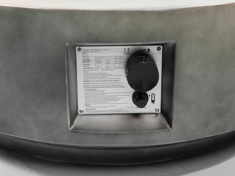 MDA Designs FUSION Dark Grey Lavish Garden & Patio Gas Fire Pit with Eco-Stone Finish - Fully Assembled