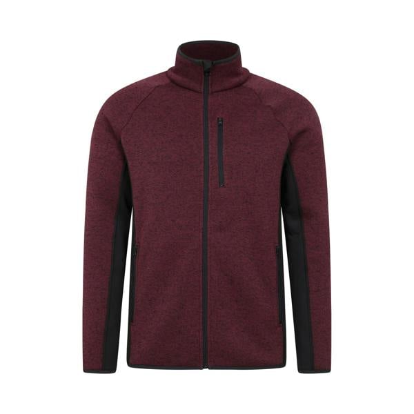 Mountain Warehouse Mens Treston Full Zip Fleece Jacket - Burgundy - 
