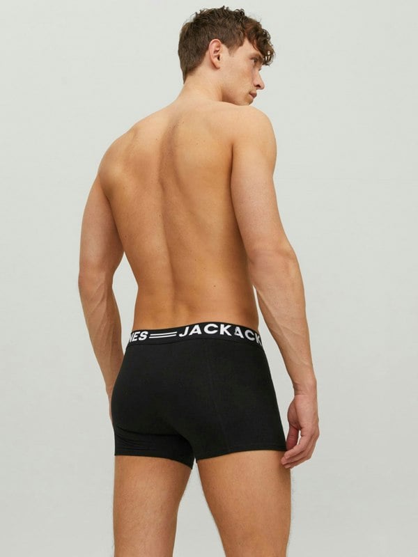Jack & Jones SENSE 3 Pack Trunks Mens Black