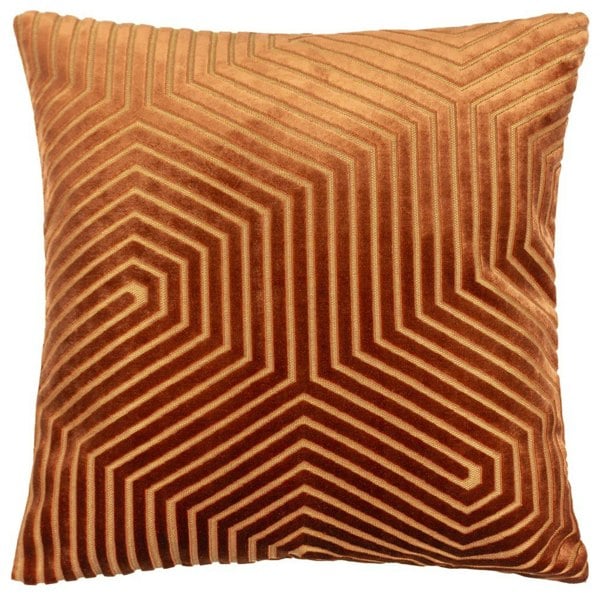 Paoletti Evoke Cut Cushion Cover - Brick Red