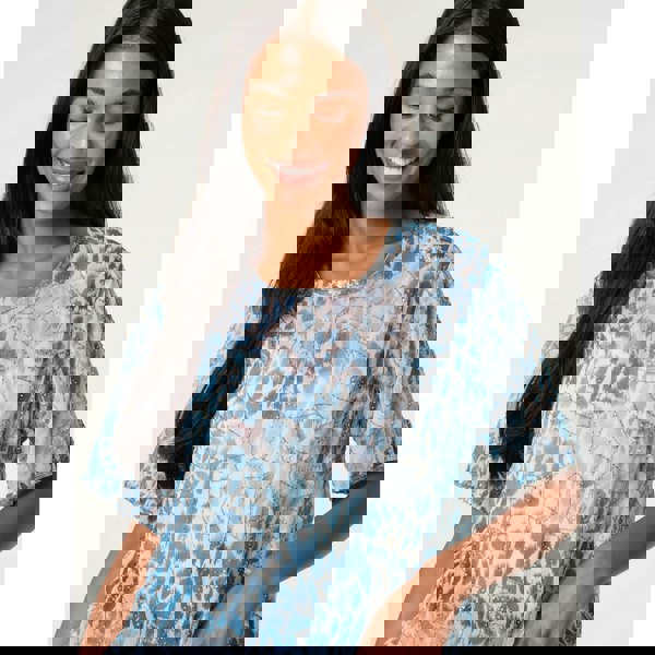 Blue Vanilla Embellished Chiffon Top