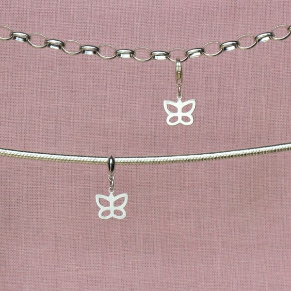 Mylee London Open Butterfly Pendant Charm - Sterling Silver