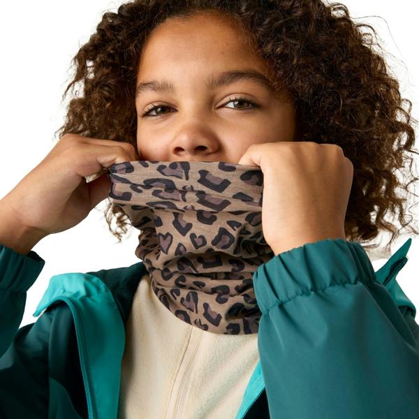 Regatta Childrens/Kids Multitube II Leopard Print Snood - Mocha - 