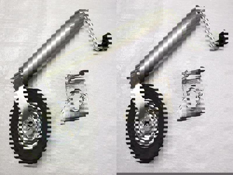 Jockey Wheel with Clamp 60MM  (Metal Rim Guide Trailer Caravan Heavy Duty Rubber)