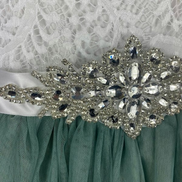 UK Flower Girl Boutique Bohemian Flutter Dress - Sage Green